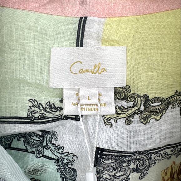 Camilla Long Live Letterpress Mini Shift Shirt Dress Size L - Picture 9 of 14